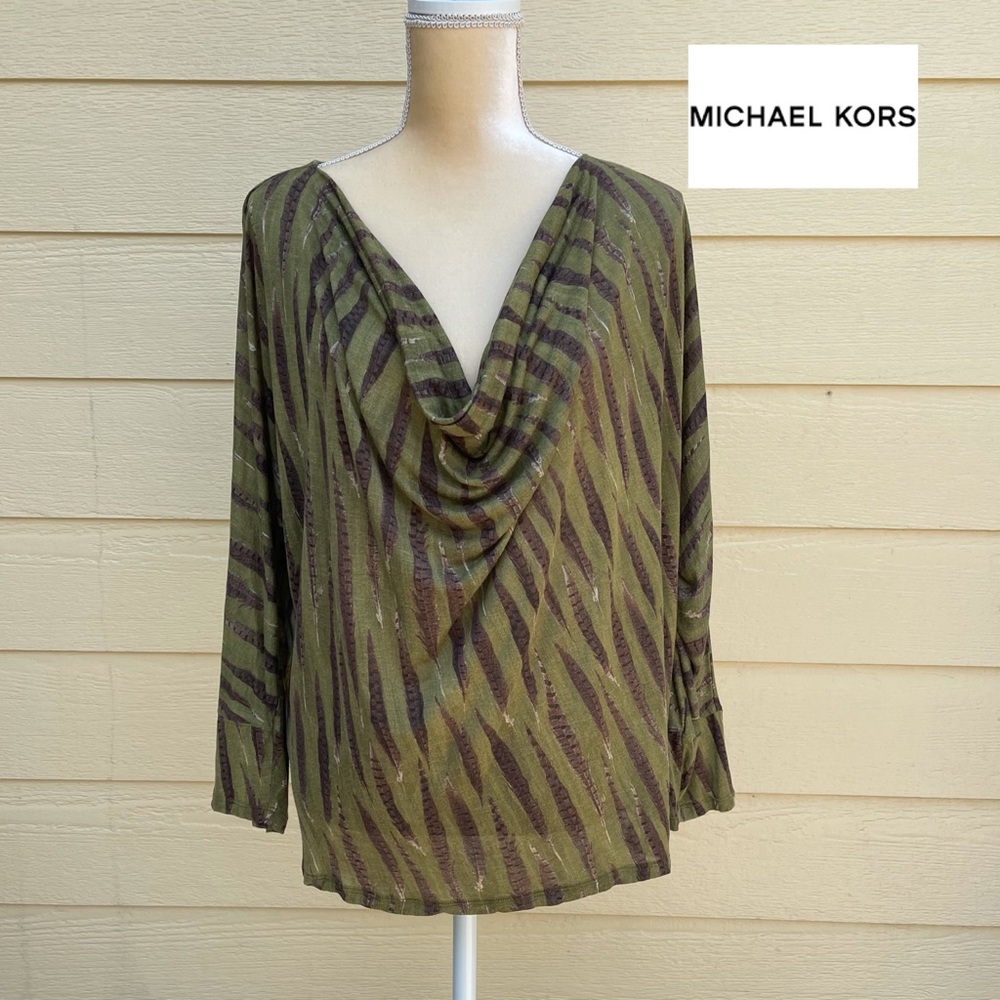 Michael Kors Drape Neck Top Size XL